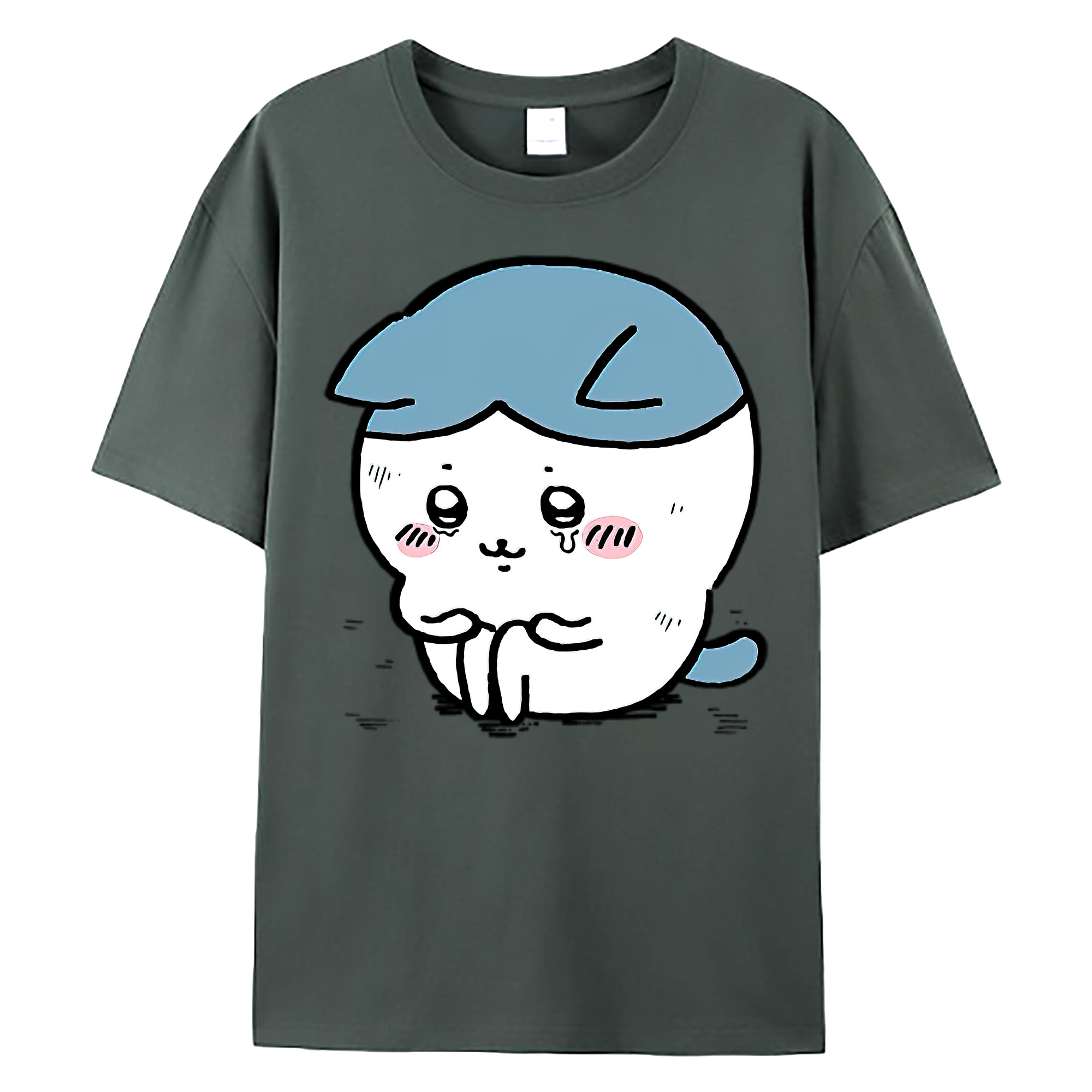 （画像用） ちいかわ ハチワレ Chii-kawa hachiware 綿100％ メンズ半袖Tシャツ｜肌触りやわらか＆通気性